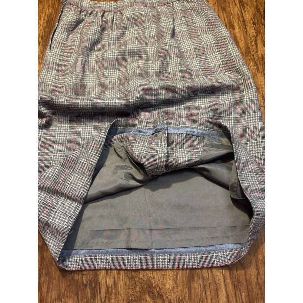 Vintage Pendleton Pet Grey Plaid Wool Midi Skirt Size 26" 80s Academia Heritage - Picture 11 of 11